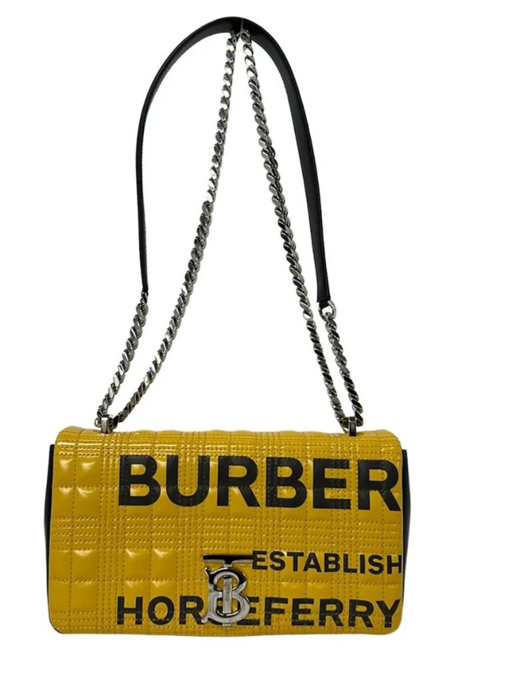 Burberry Small Lola Bag 80213081 Dark yellow Black Coated Canvas Leather